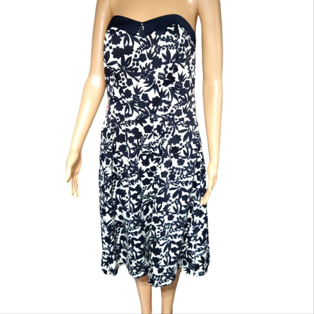 Be Moss stretch dress black and cream size 10